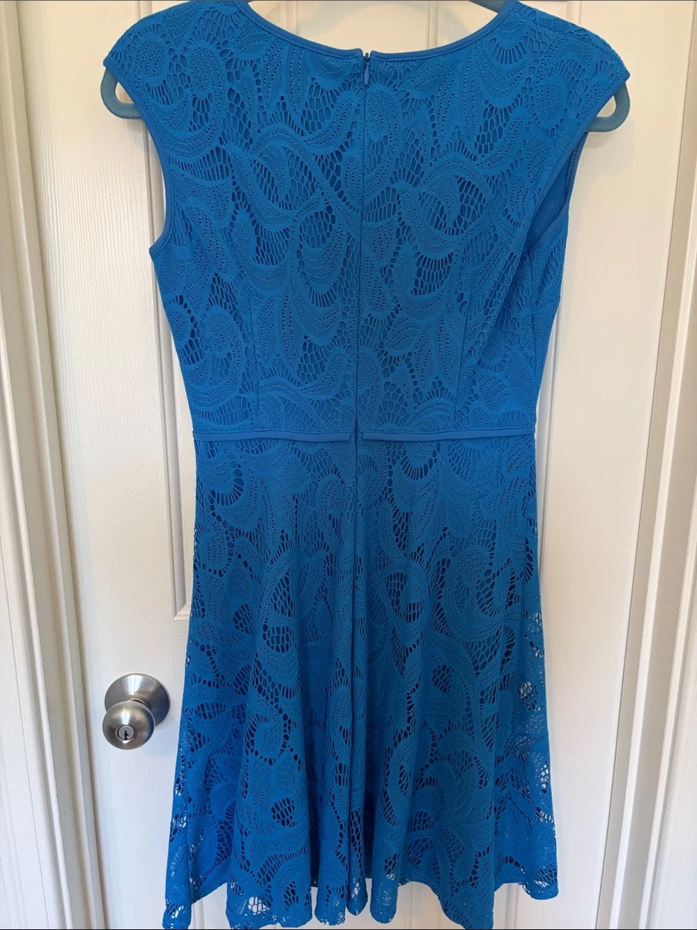 Blue Lace Fit-and-Flare Dress - Women's